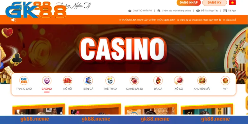 Khái quát về sảnh chơi Casino GK88