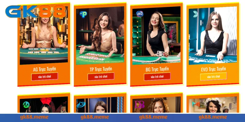 Quy trình cá cược Casino tại nhà cái GK88